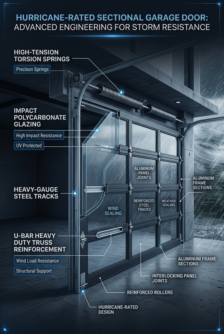 Hurricane-Rated Garage Door Cross Section