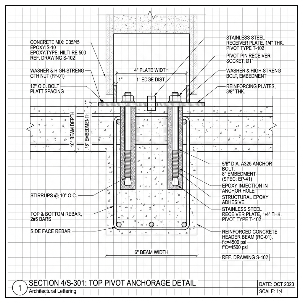 Captiva Island, Florida: 12ft Monumental Architectural Pivot Doors: FritsJurgens Hydraulics & Steel Skeleton Architectural Blueprint Engineering Schematic | Six Senses Builders