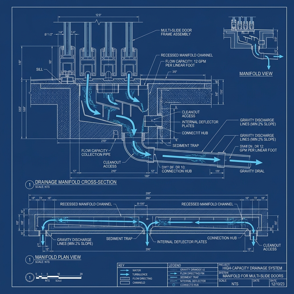 12 GPM High-Capacity Gravity Drainage Manifold Blueprint Schematic | Six Senses Builders